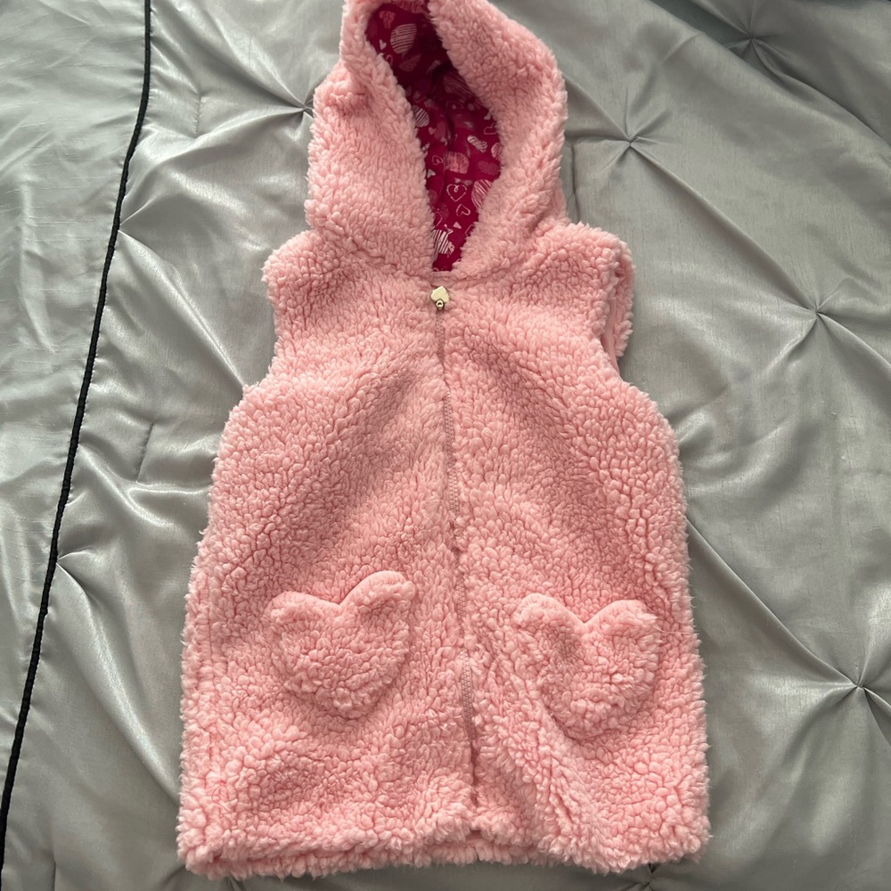 Max Studio Pink Fuzzy Kids Vest